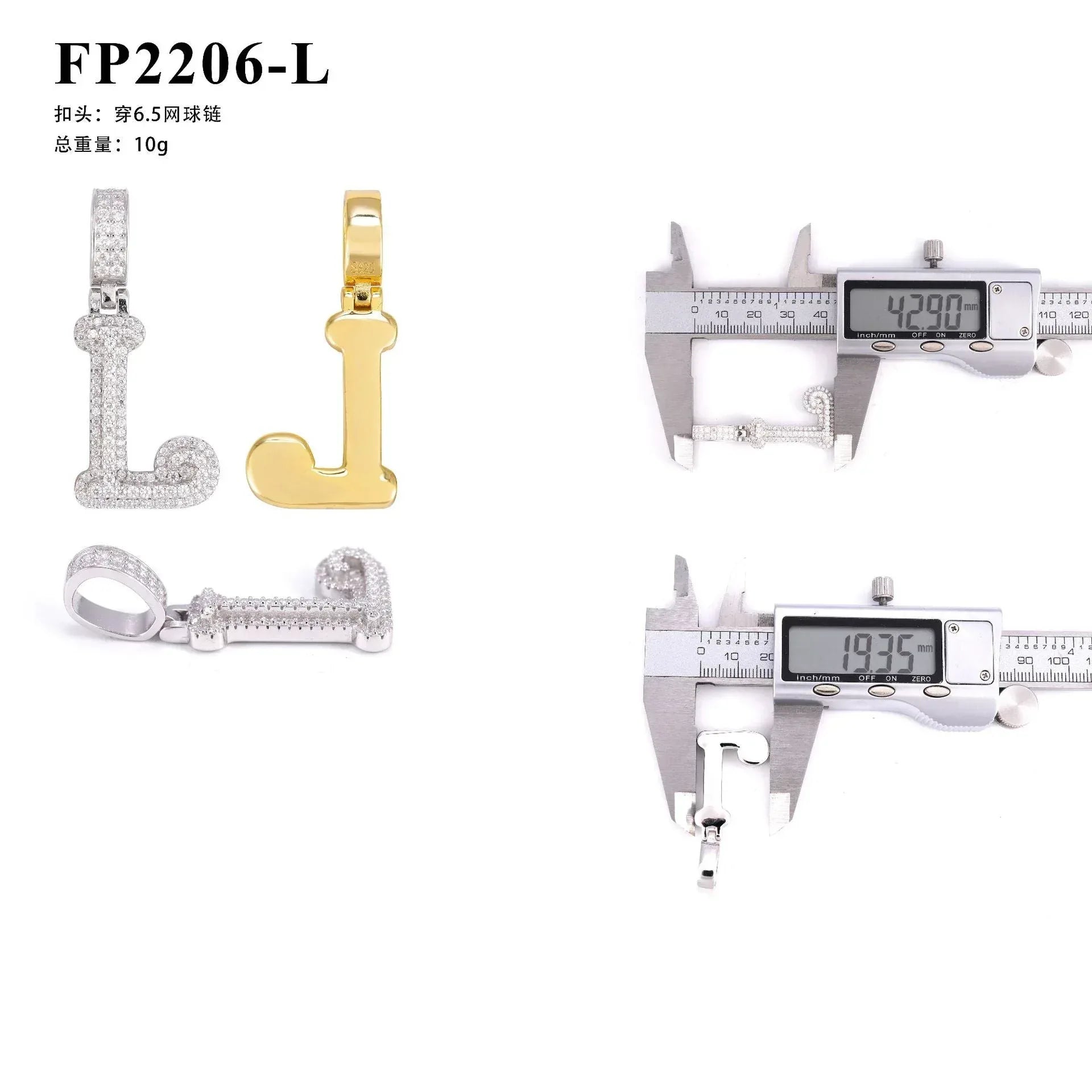 New Personalized Letter Pendant – S925 Silver Moissanite, Hip-Hop Style Jewelry - CaratixJewelry